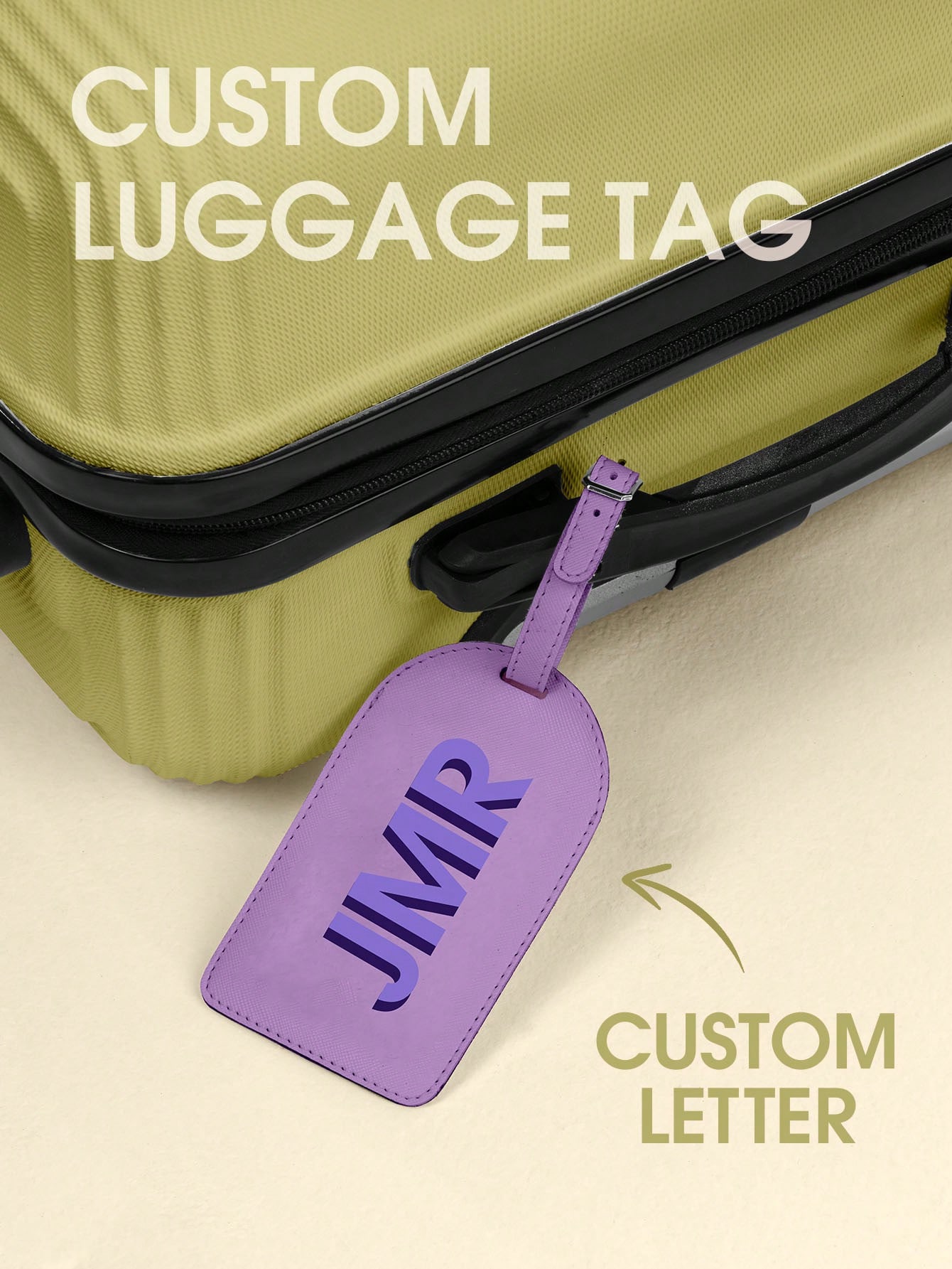 Men Accessories For Travel - パーソナライズされたイニシャルラゲッジタグ カスタムレターPUレザー旅行バッグタグ UVプリントスーツケースIDラベル 旅行ギフト 女性男性向け