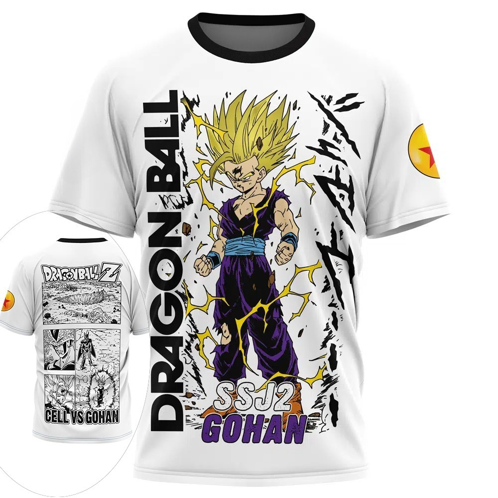 Men Accessories Unique - 2026年新作ドラゴンボール悟飯Tシャツ レトロSSJ2 3Dプリント ポリエステル オーバーサイズ スポーツTシャツ