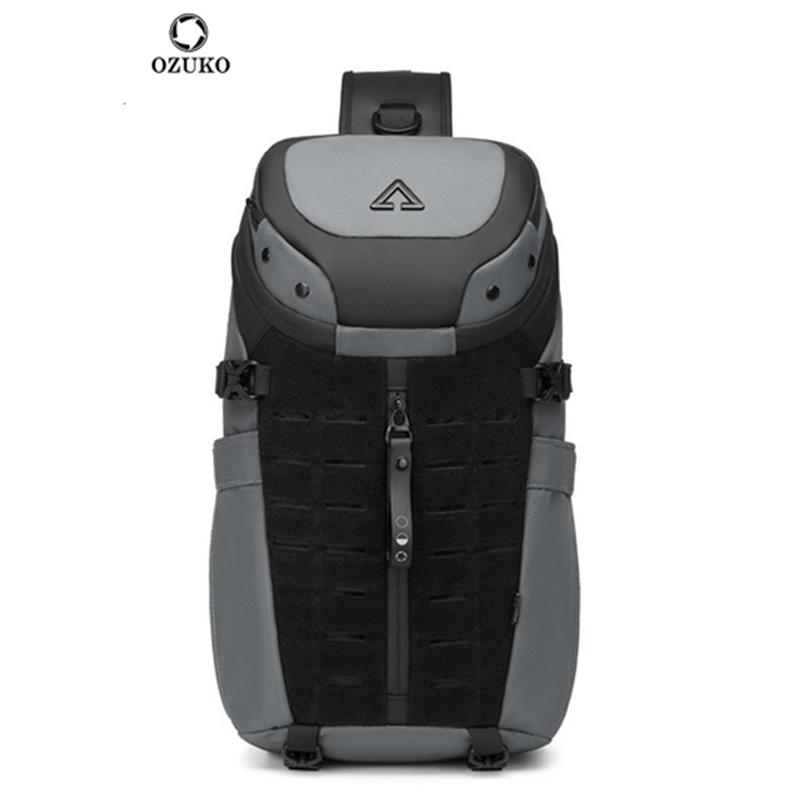 Men Accessories For Travel - Ozuko チェストバッグ クロスバッグ メンズ 防水 USB