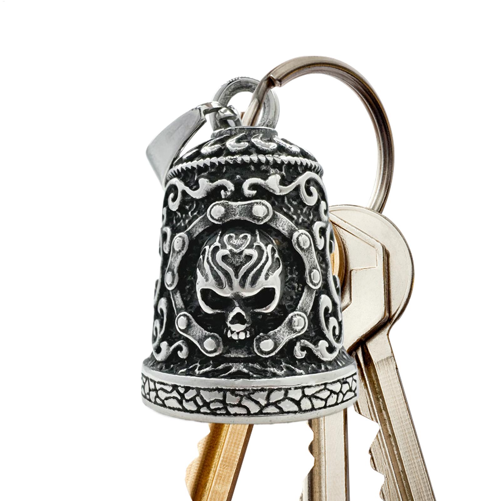 Men'S Accessories Chain - スカルベルチャームオートバイベル装飾男性ライダー用耐候性バイクアクセサリー手作りライダーキーチェーン飾り