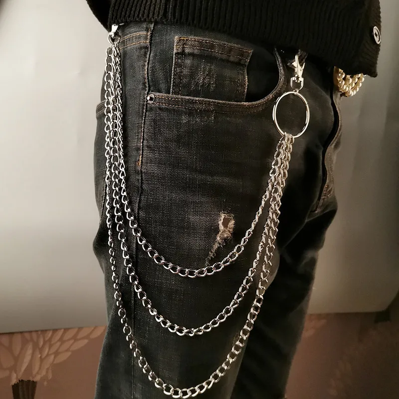 Men'S Accessories Chain - レイヤーメタルベルトチェーンパンクフックメタルウエストウォレットキーチェーンジュエリーヒップホップファッション男性女性用ジュエリーアクセサリー新作