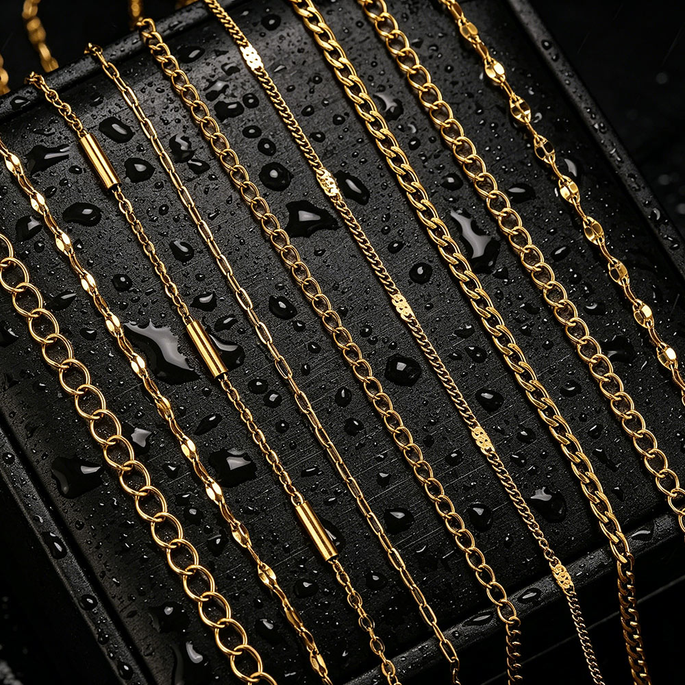Men'S Accessories Chain - 2メートルステンレス鋼リップNKロングクロスチェーン、ジュエリー製作用PVD 18K DIY、女性男性用ネックレスブレスレット、バルクチェーンパーツ