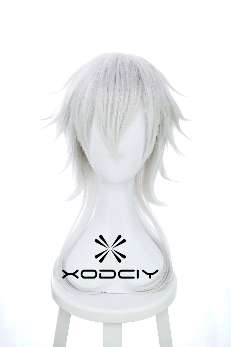 Men Accessories Online - アニメ刀剣乱舞オンライン鶴丸国永ウィッグコスプレ衣装男性 & 女性人工毛ハロウィンパーティーウィッグ + ウィッグキャップ