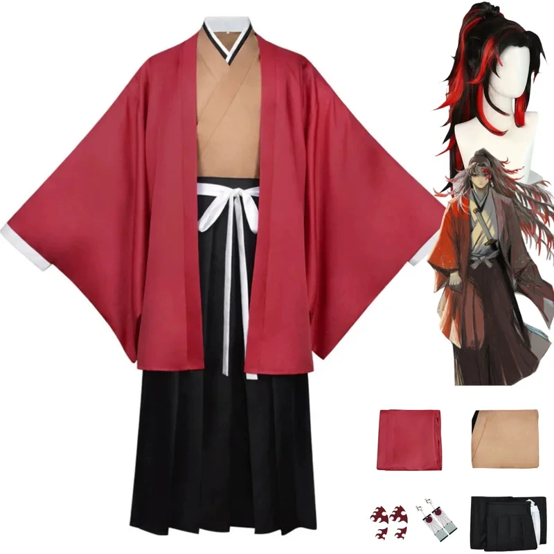 Men'S Kimono Accessories - 2026アニメツギクニ・ヨリイチコスプレ衣装日本の着物バスローブ羽織マントコートウィッグ男クリスマスマスクボールスーツ0XIUUL