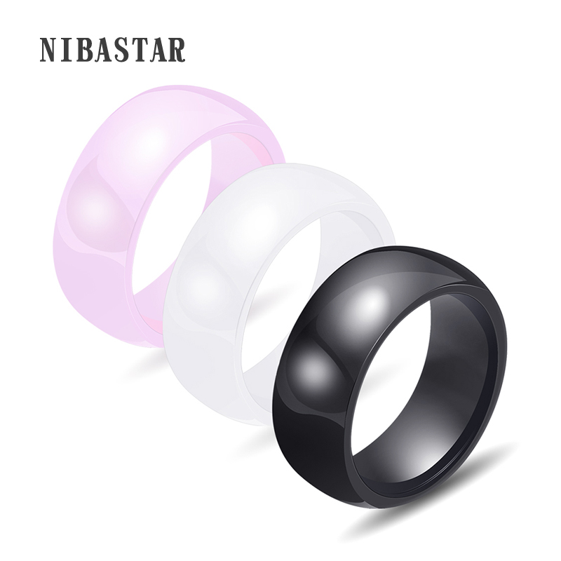 Men Accessories Online - 男性と女性のための磨かれたセラミックリング,婚約指輪,ジュエリーアクセサリー,8mm,3色,特別オファー,オンラインショッピング