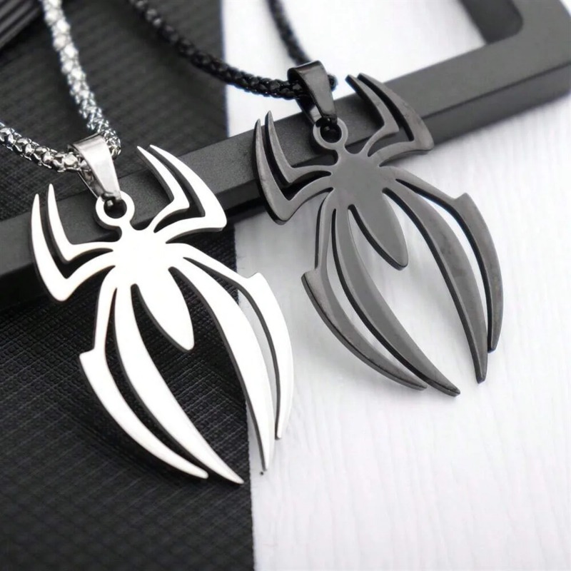 Men'S Accessories Chain - ゴシックスパイダーシェイプネックレスステンレス鋼ペンダントチョーカーチェーン男性コスプレジュエリーハロウィンパーティー小道具ギフトアクセサリー