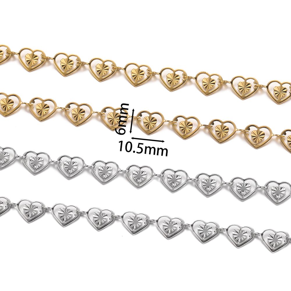 1 メートルのステンレス鋼ダブルピーチハートチェーンジュエリ - Men'S Accessories Chain のレビューと価格
