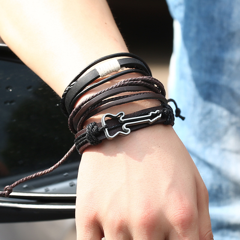 ヒップホップロックジュエリーブレスレット腕輪ファッションギタ - Men Accessories Singapore のレビューと価格