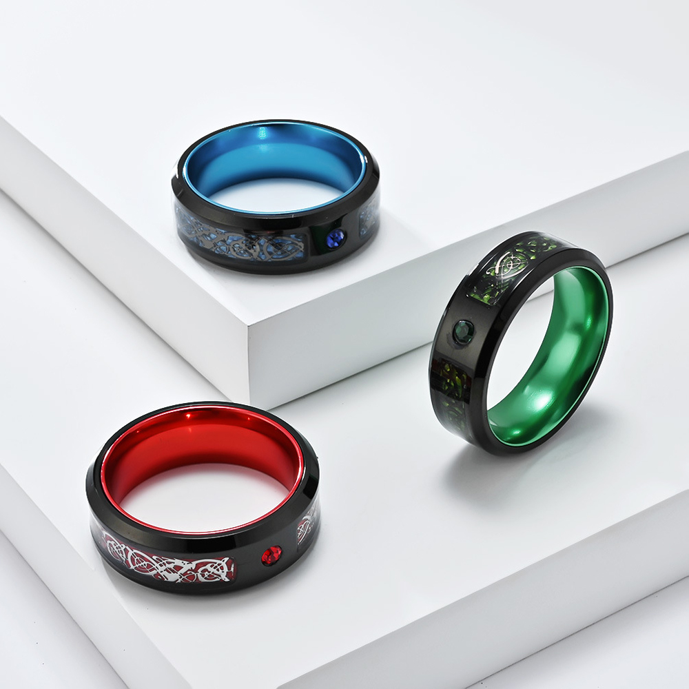 ドラゴンリングステンレス鋼ニーベルンゲン酸化アルミニウムイン - Men Accessories Shop のレビューと価格