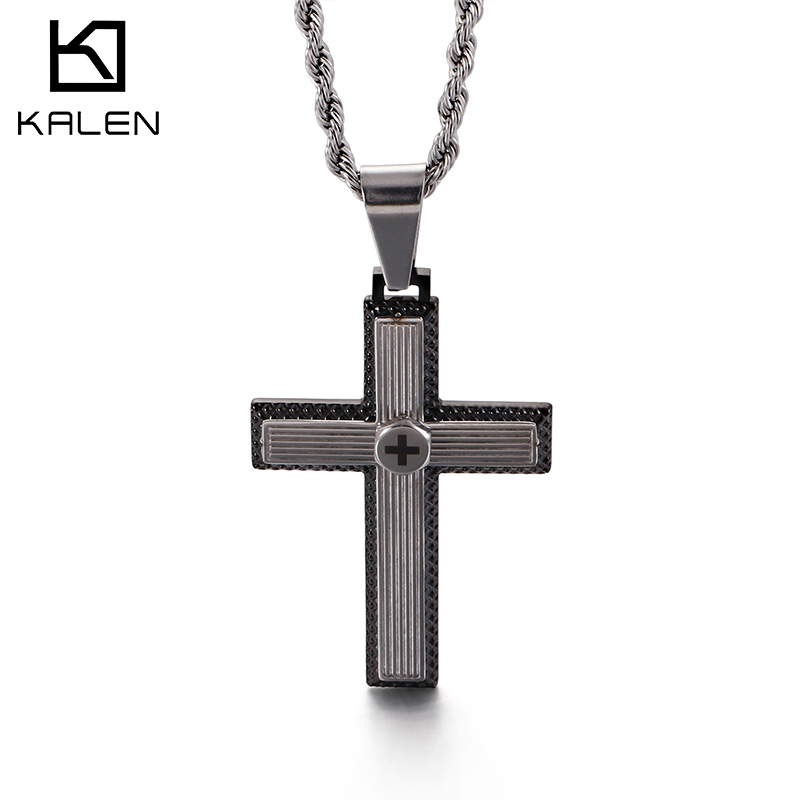 Kalen ヒップホップクロスペンダントネックレスメンズパン - Men Accessories Singapore のレビューと価格