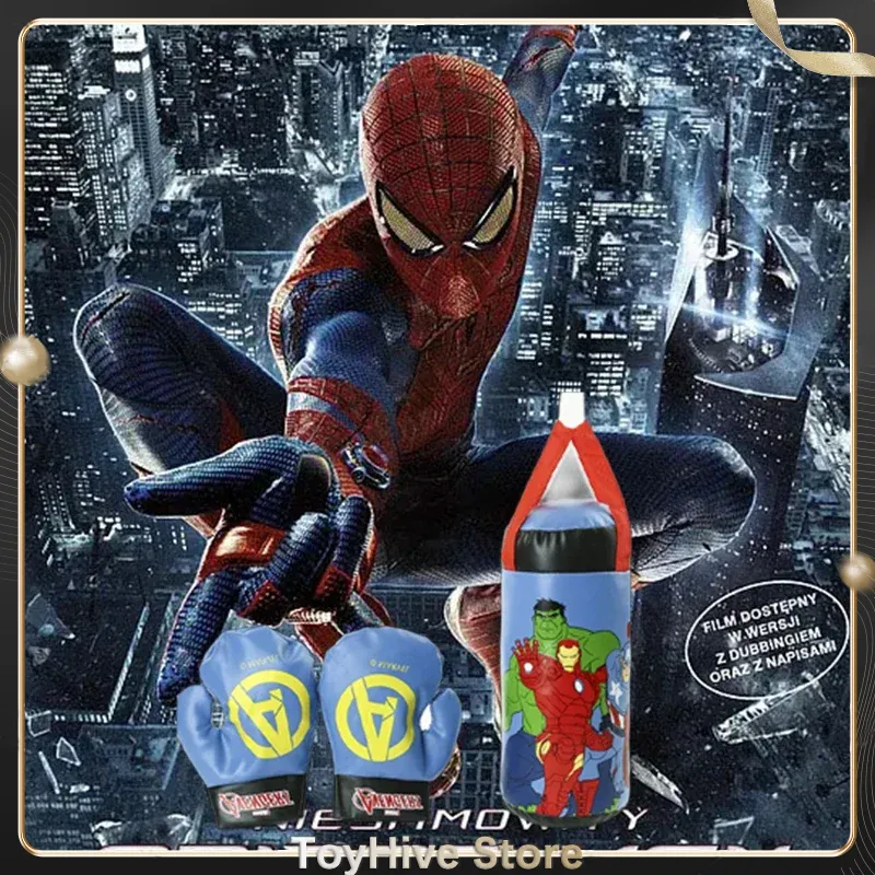スパイダーマン子供用ミニボクシングセットグローブ+バッグアニ - Men Accessories Unique のレビューと価格