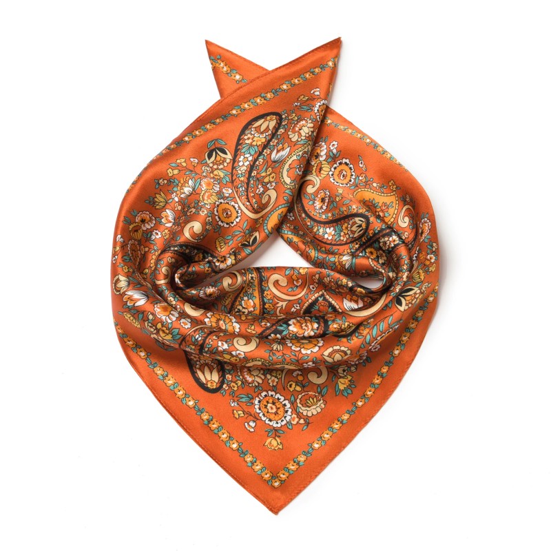 オレンジ アメチキ レトロ メンズ シルク スカーフ セット - Mens Accessories Style のレビューと価格