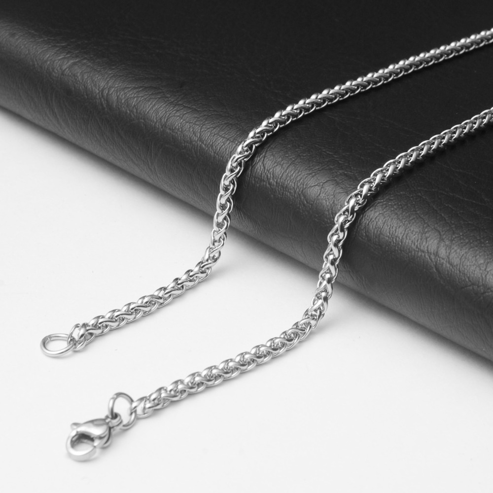 3 ミリメートル厚のステンレス鋼ツイストチェーンネックレス男 - Men Accessories Singapore のレビューと価格