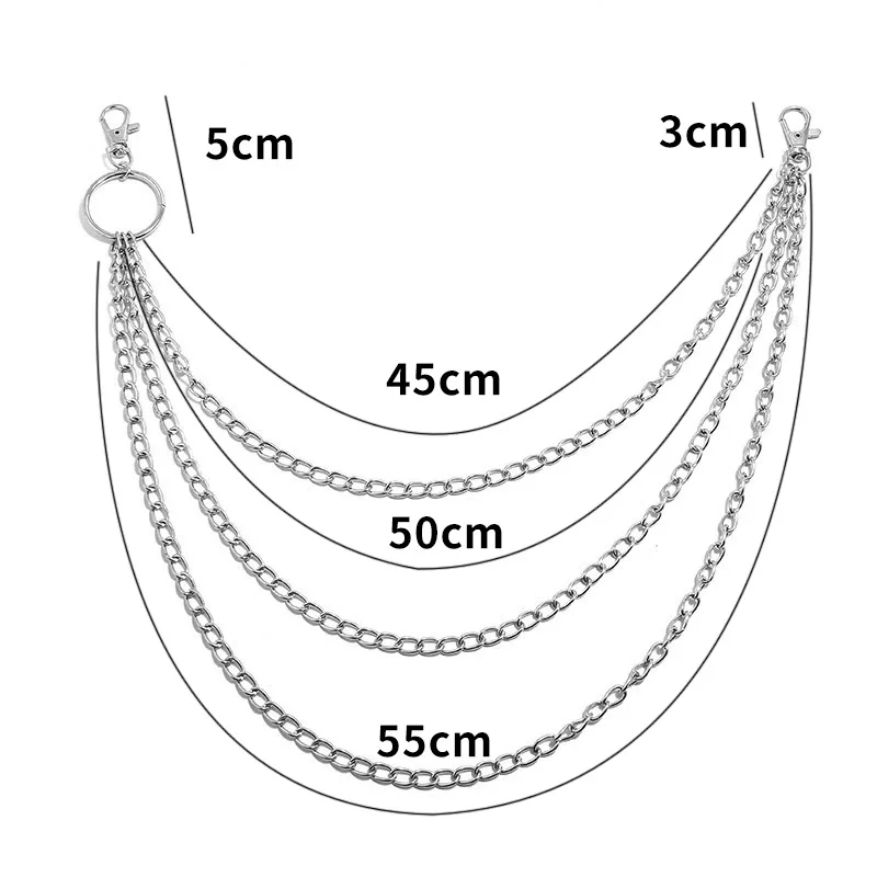 レイヤーメタルベルトチェーンパンクフックメタルウエストウォレ - Men'S Accessories Chain のレビューと価格