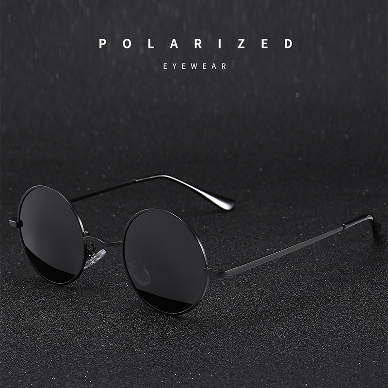 レトロヴィンテージラウンドサングラス男性ブランドデザイナーサ - Sunglasses Polarized Men のレビューと価格