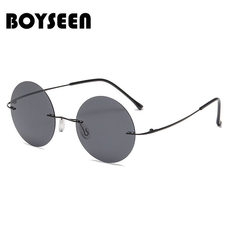 BOYSEEN 超軽量偏光円形フレームレスサングラス男性女性 - Sunglasses Polarized Men のレビューと価格
