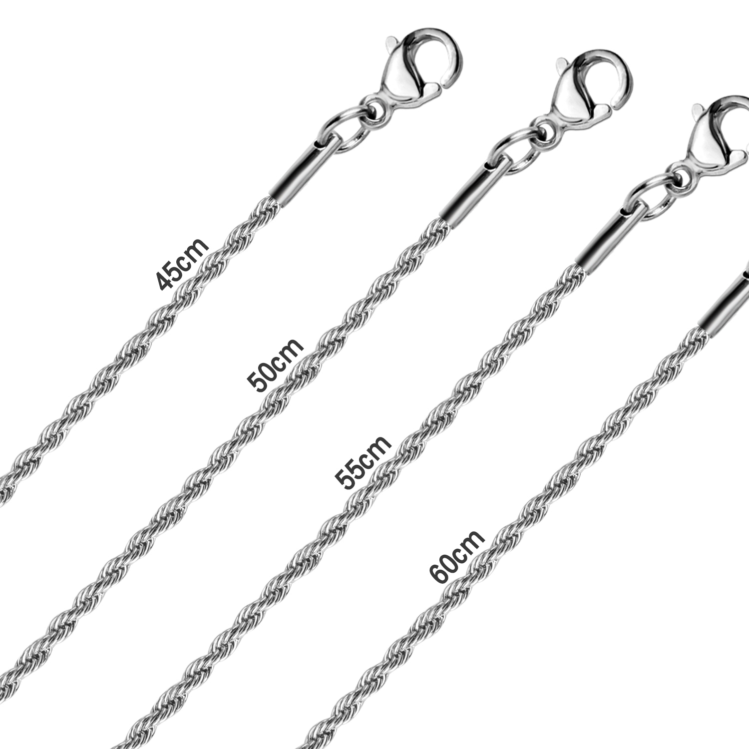 LUXUSTEEL 1 個ツイストロープチェーン 2 ミリメ - Men Accessories Singapore のレビューと価格