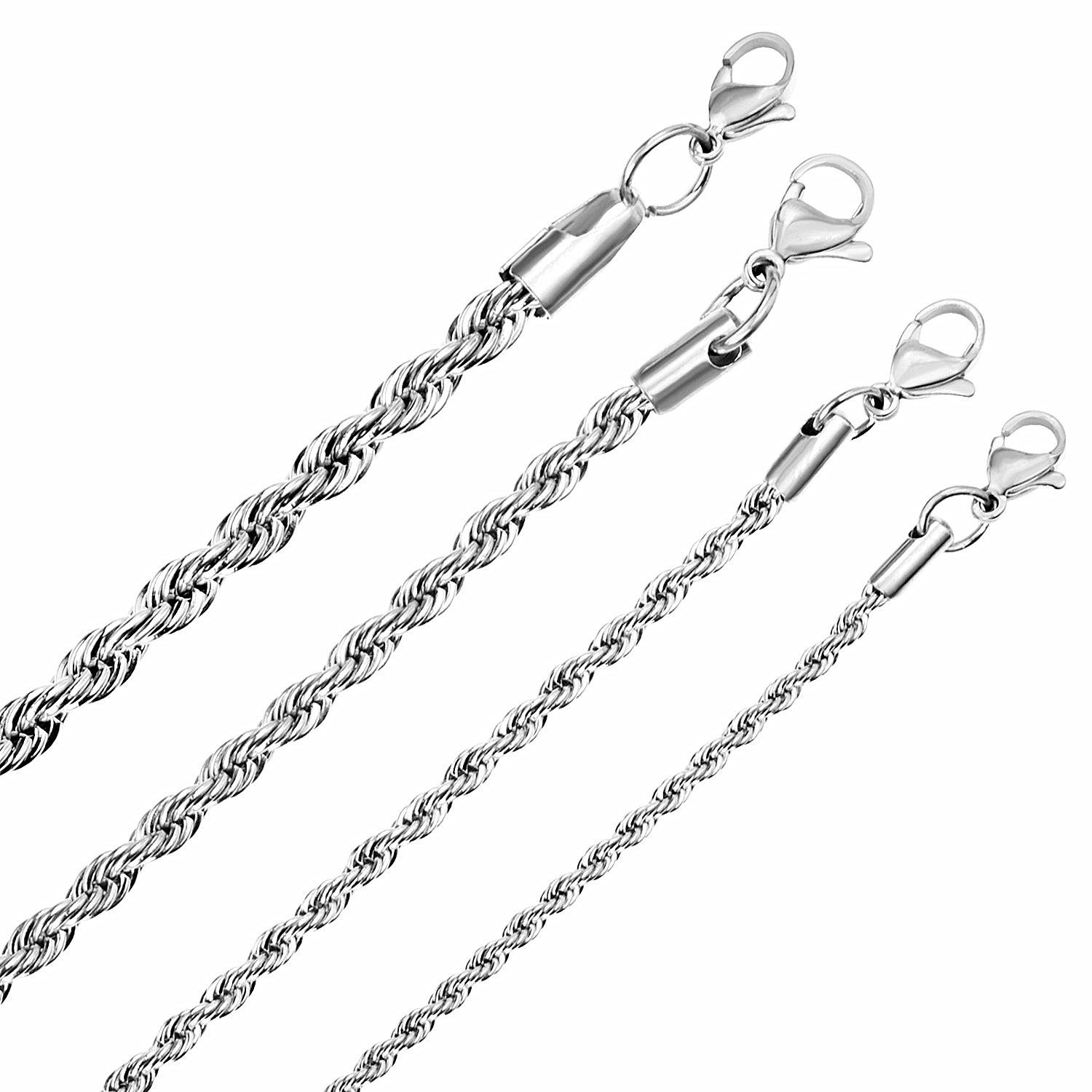 LUXUSTEEL 1 個ツイストロープチェーン 2 ミリメ - Men Accessories Singapore のレビューと価格