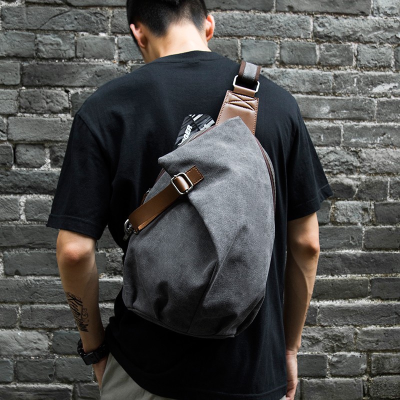 MTE ELAN 大容量レトロキャンバススリングバッグ男性革 - Men Accessories For Travel のレビューと価格