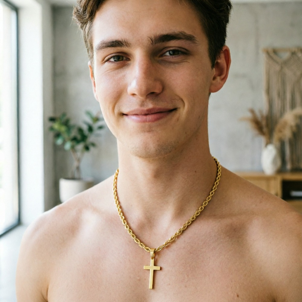 新しいファッションクロスペンダントネックレス男性女性のための - Men Accessories Singapore のレビューと価格
