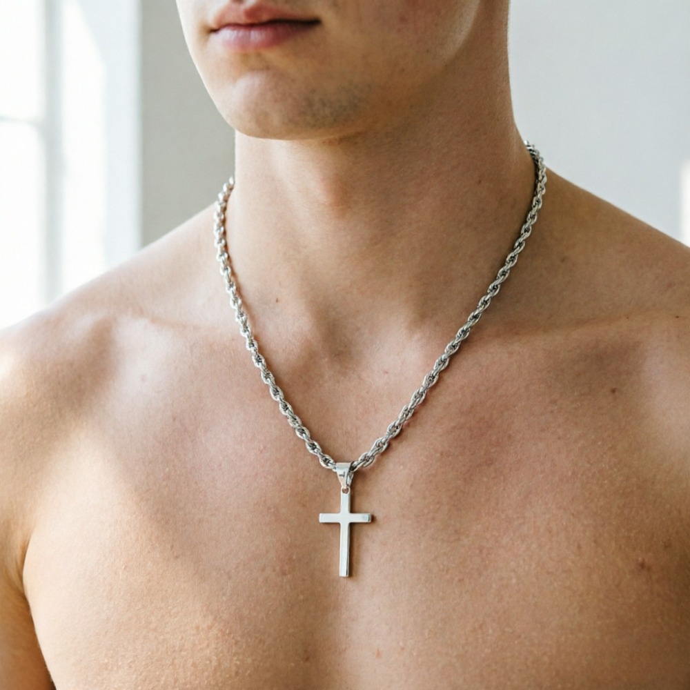 新しいファッションクロスペンダントネックレス男性女性のための - Men Accessories Singapore のレビューと価格