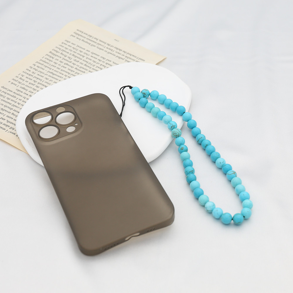 8mmブルーターコイズビーズ携帯電話チェーン女性用電話チャー - Men'S Accessories Chain のレビューと価格