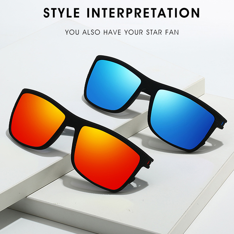 スクエアアウトドアスポーツサングラス 男女兼用 軽量フレーム - Sunglasses Polarized Men のレビューと価格