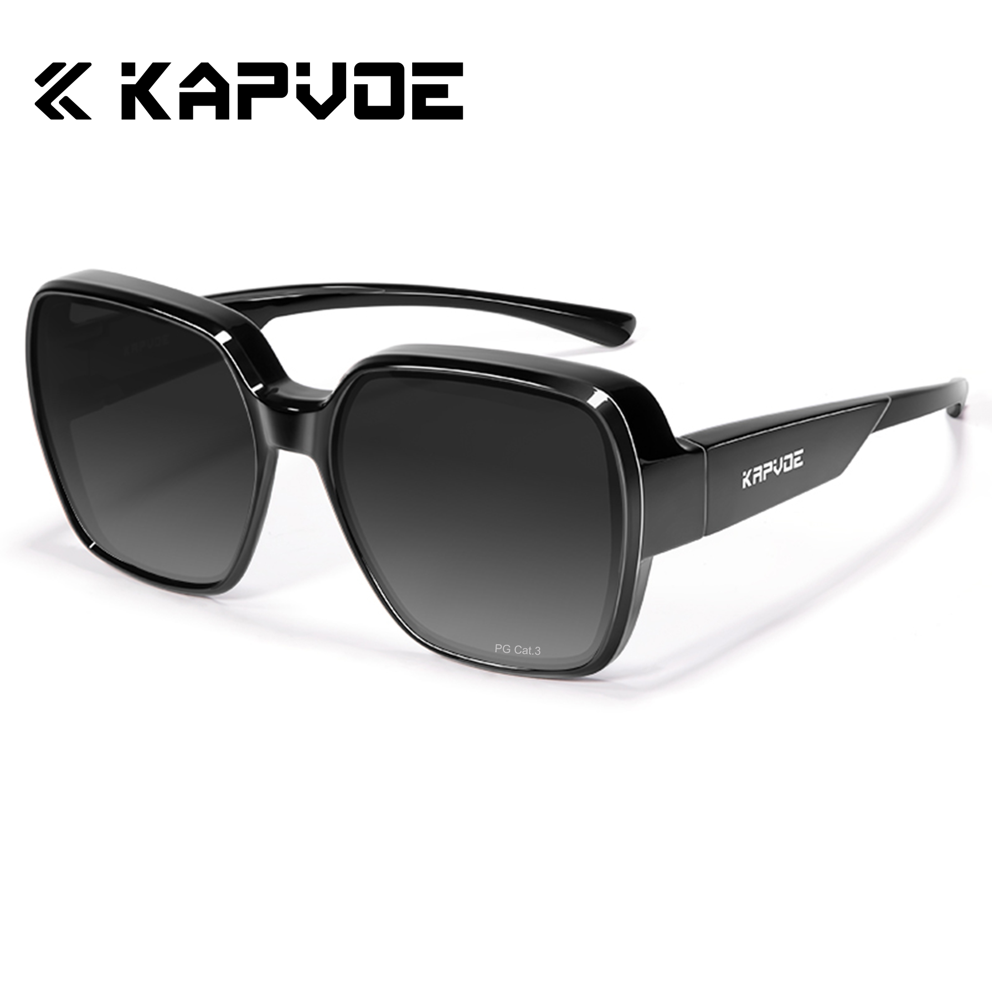 Kapvoe フィットオーバーサングラス 特大スクエア偏光近 - Sunglasses Polarized Men のレビューと価格