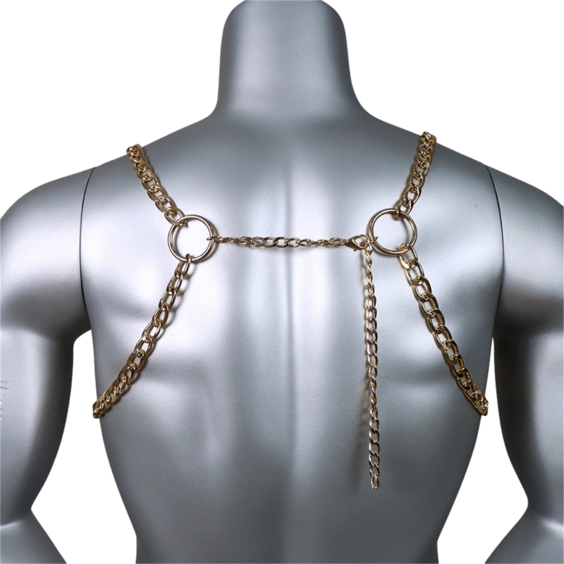 男性のセクシーなメタルボディ胸チェーンジュエリーパンクスタイ - Mens Accessories Style のレビューと価格