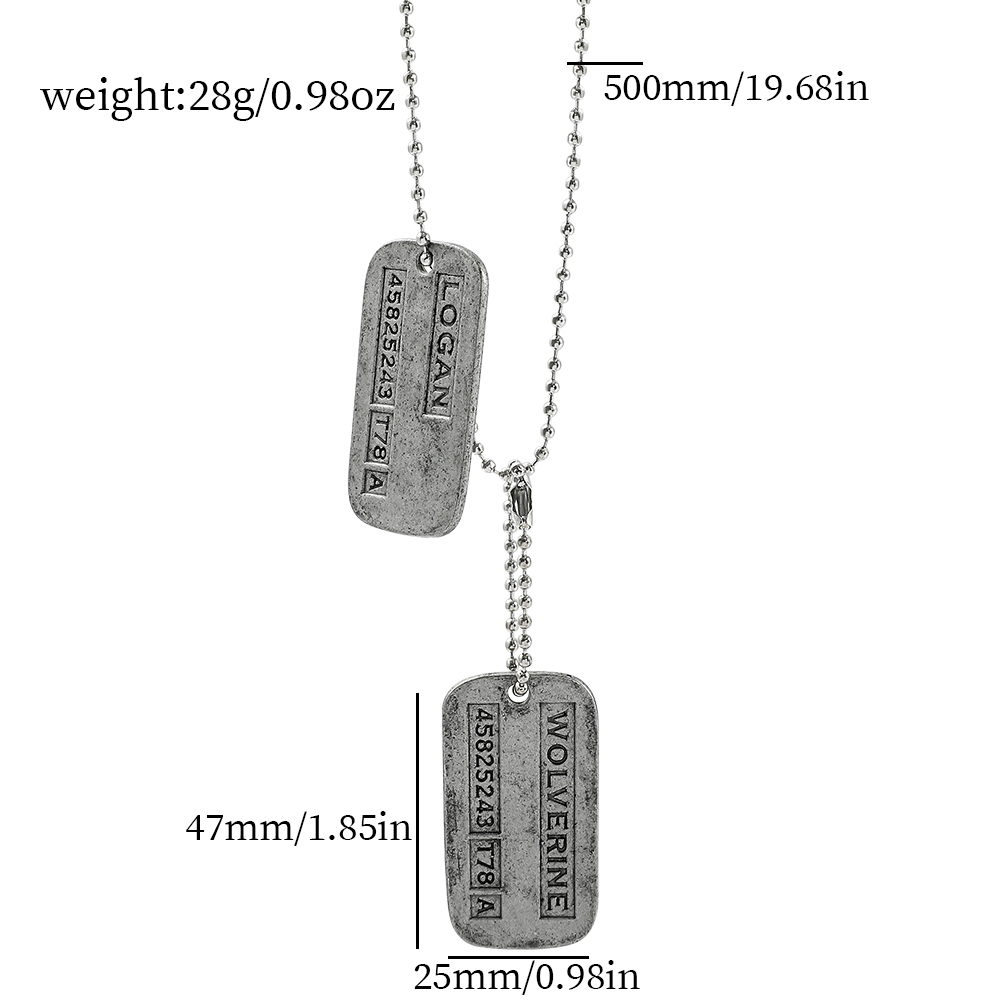 X-メン ウルヴァリン ミリタリーカードネックレス - ファ - Men Accessories Necklace のレビューと価格