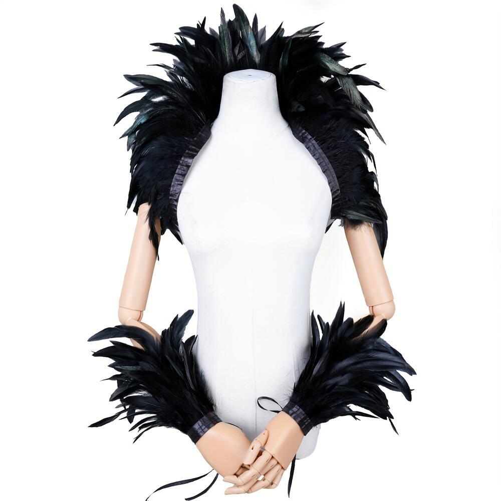 エレガントな赤い羽の女性のショールハロウィンパンクコスプレパ - Mens Accessories Style のレビューと価格