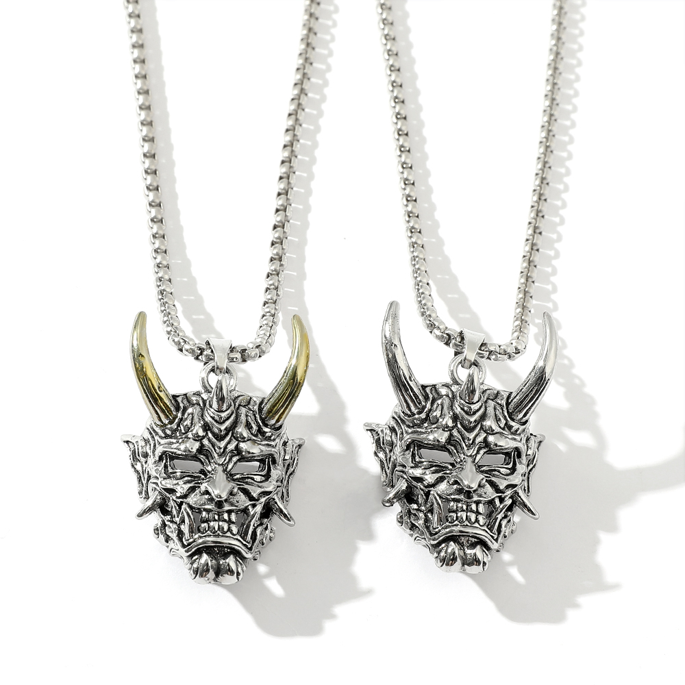 ハンサムラスカルゴーストマスクペンダントネックレスゴールド& - Men Accessories Necklace のレビューと価格
