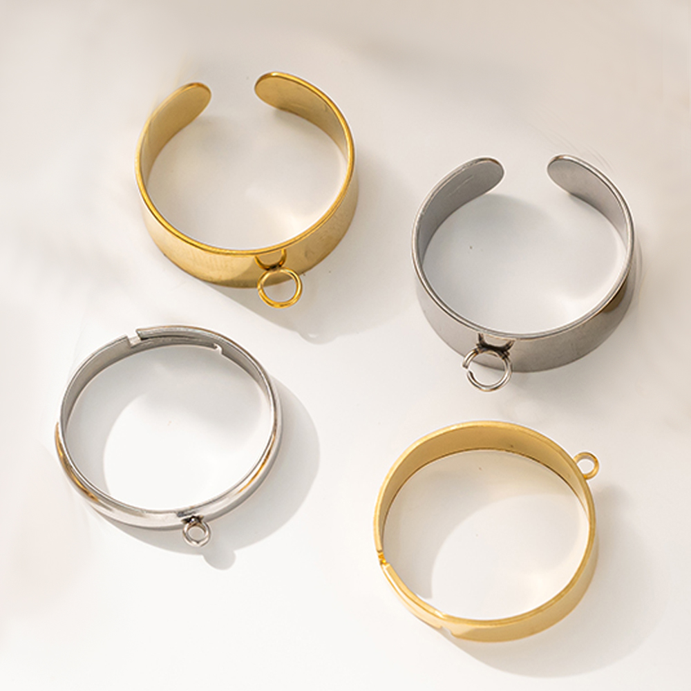 5 ピース/ロットステンレス鋼ゴールドカラーオープン調節可能 - Men Accessories Ring のレビューと価格