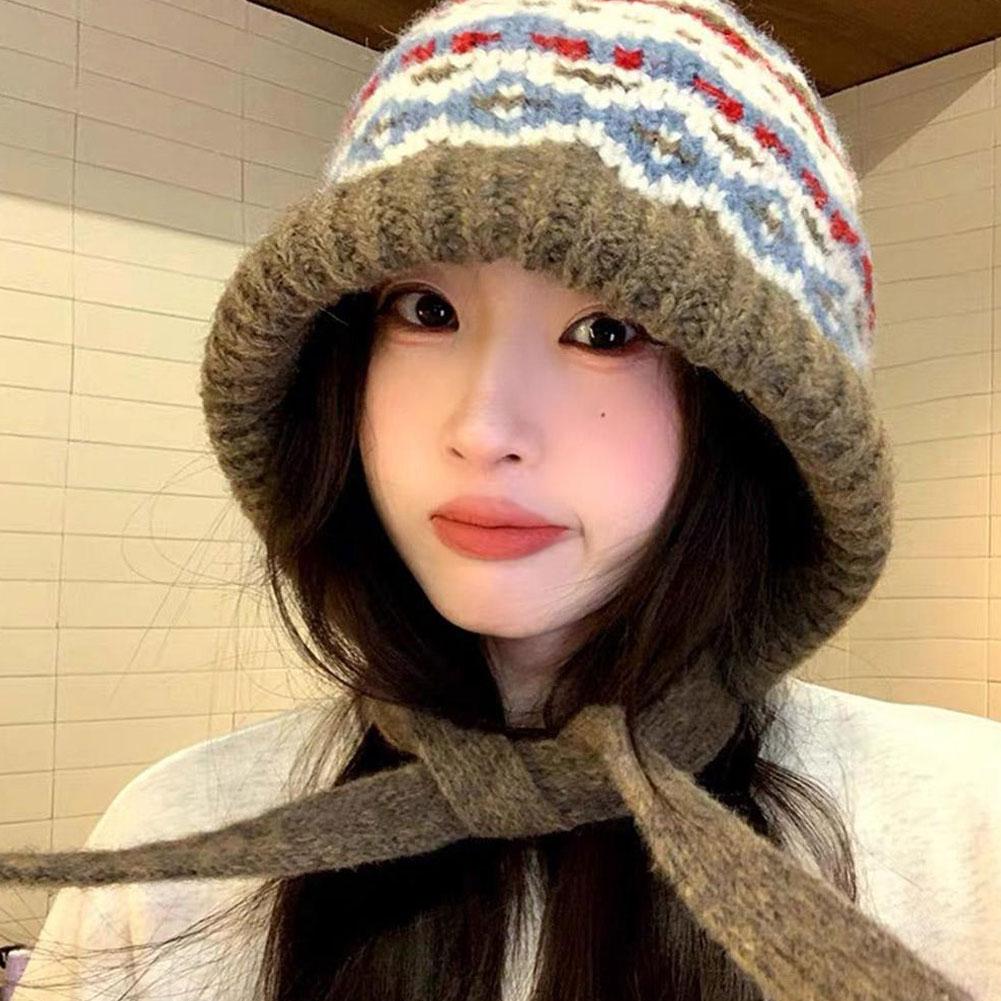 暖かいニットビーニーハット冬用キャップ女性男性用エスニックレ - Men Accessories Shop のレビューと価格