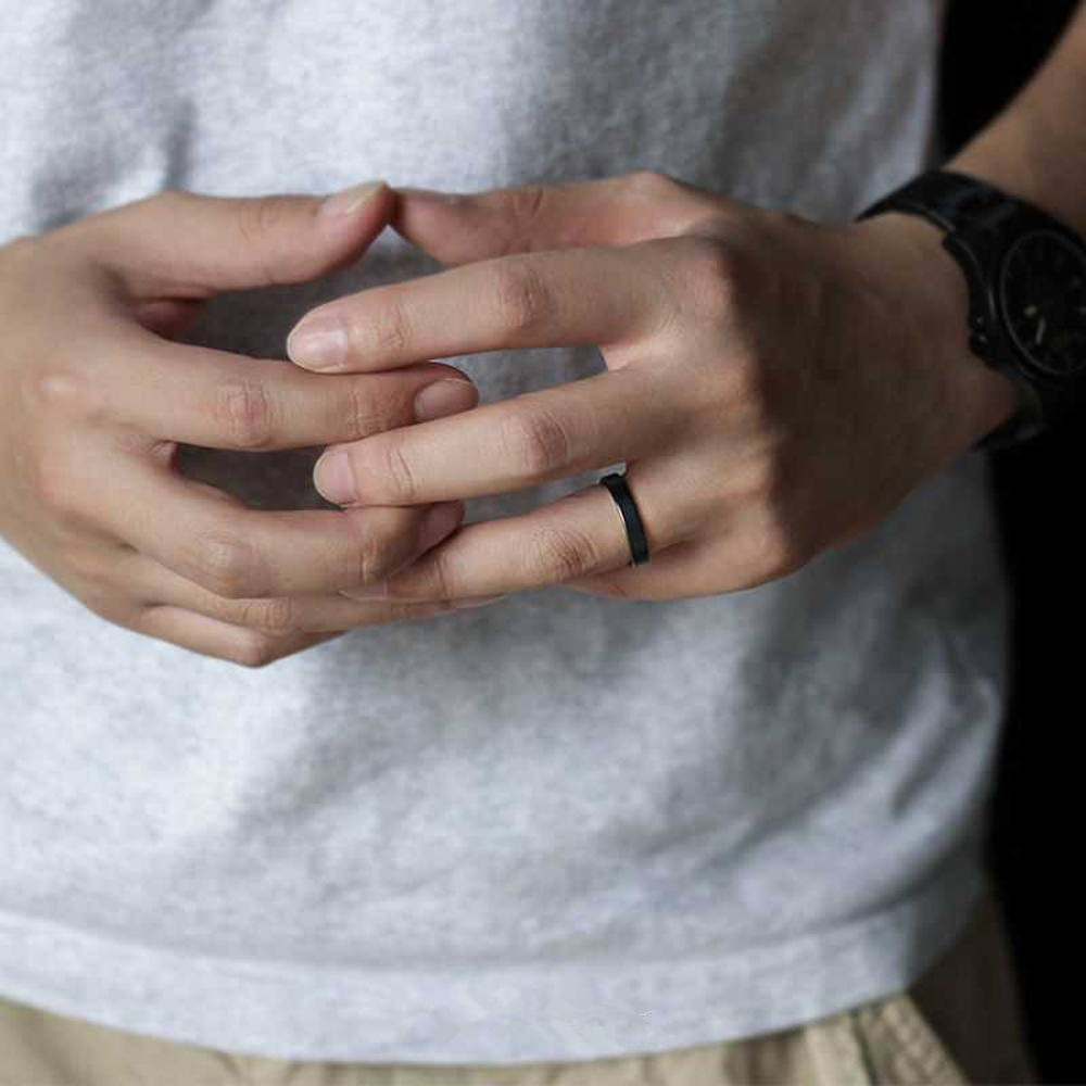 少量卸売 4 ミリメートルマットブラックセラミックリング男性 - Men Accessories Shop のレビューと価格